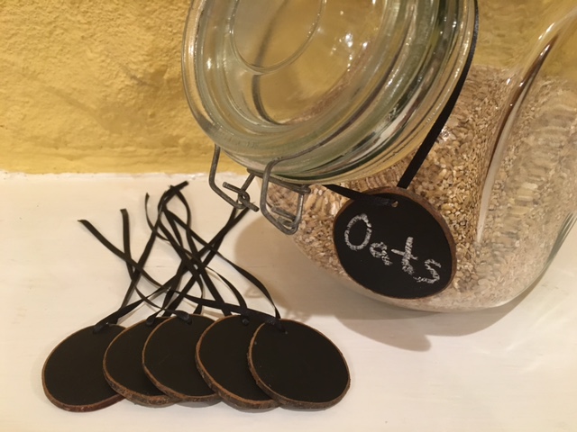 Custom Wooden Chalkboard Labels for pantry or retail store