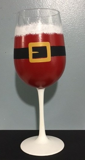 Personalized Christmas Santa Claus Wine Glasses hand painted