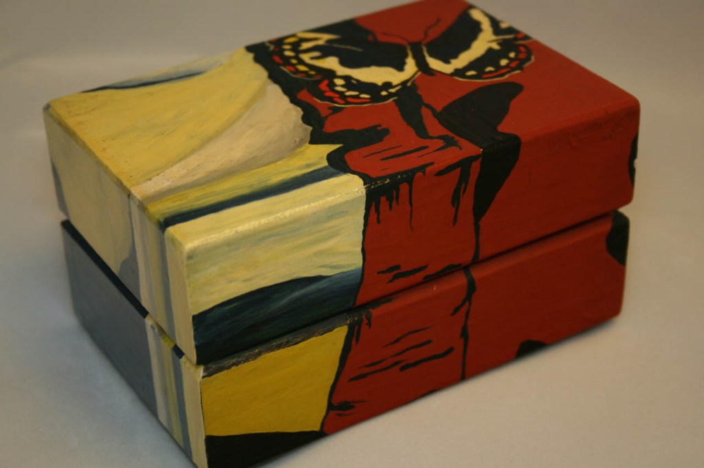 Hand-painted Jewelry Box with Salvatore Dali Butterflies