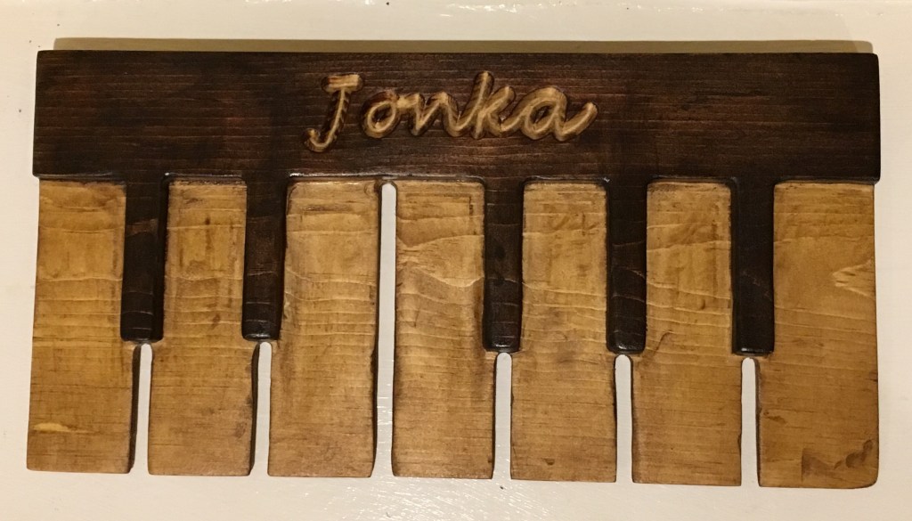 Carved Wooden Piano Picture
