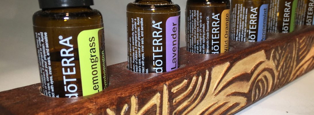 Custom Wall Mounted Essential Oil Holder with original leaf design engraved on front