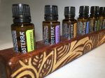 Custom Wall Mounted Essential Oil Holder with original leaf design engraved on front