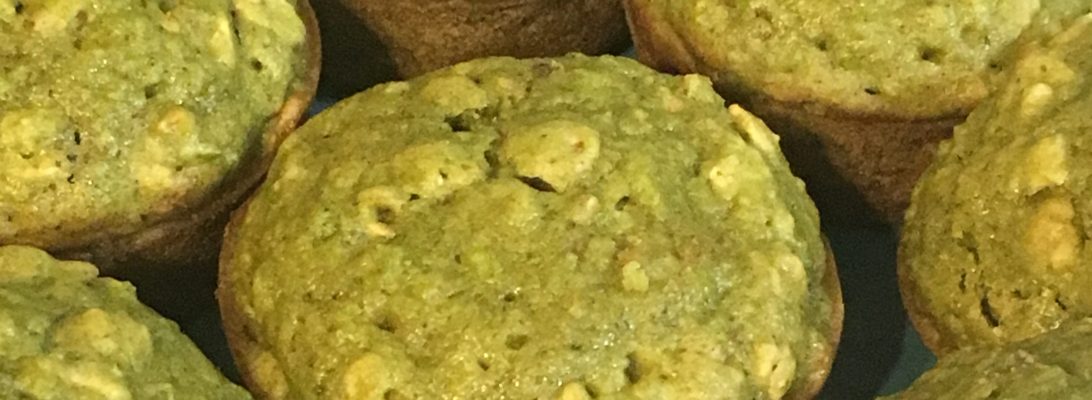 Homemade pea and oatmeal muffins on a plate with soft texture and wholesome ingredients